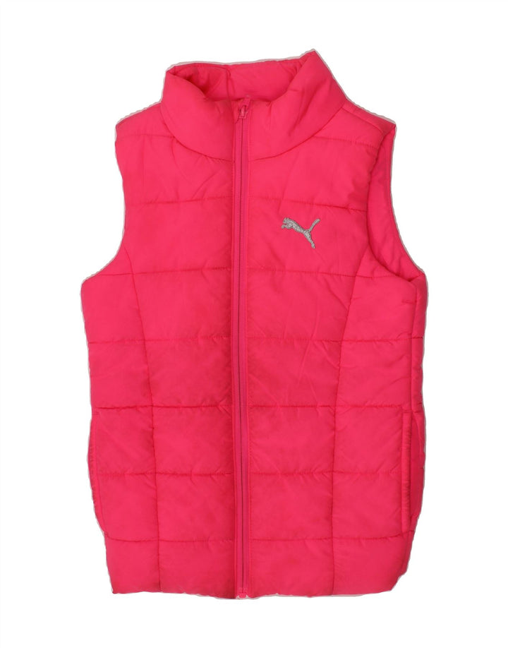 PUMA Girls Padded Gilet 7-8 Years Small  Pink Polyester Vintage Puma and Second-Hand Puma from Messina Hembry 