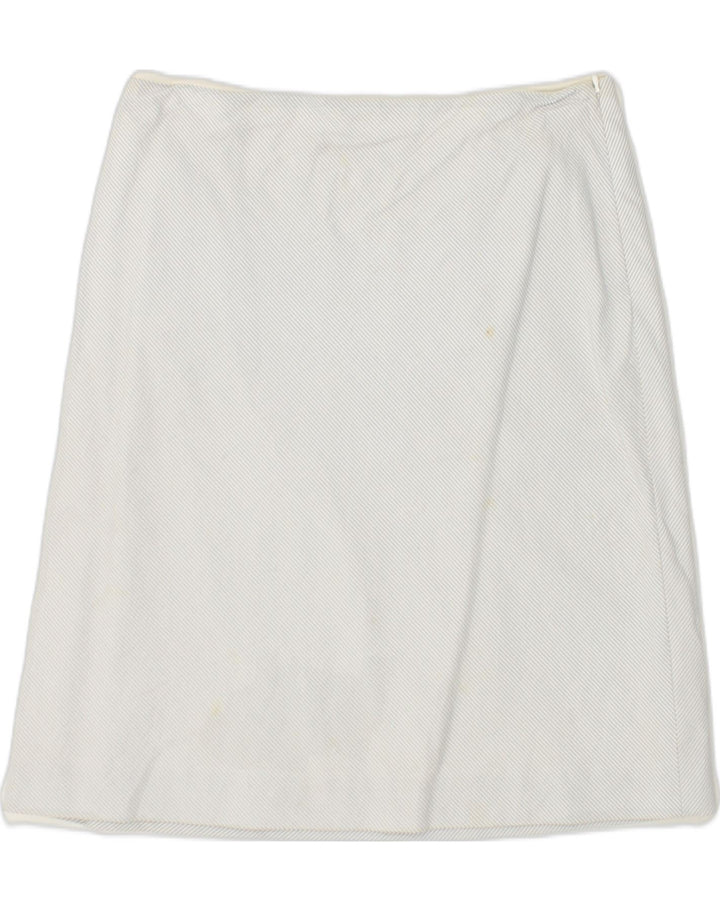 J. CREW Womens A-Line Skirt US 8 Medium W30  Grey Pinstripe Cotton | Vintage J. Crew | Thrift | Second-Hand J. Crew | Used Clothing | Messina Hembry 