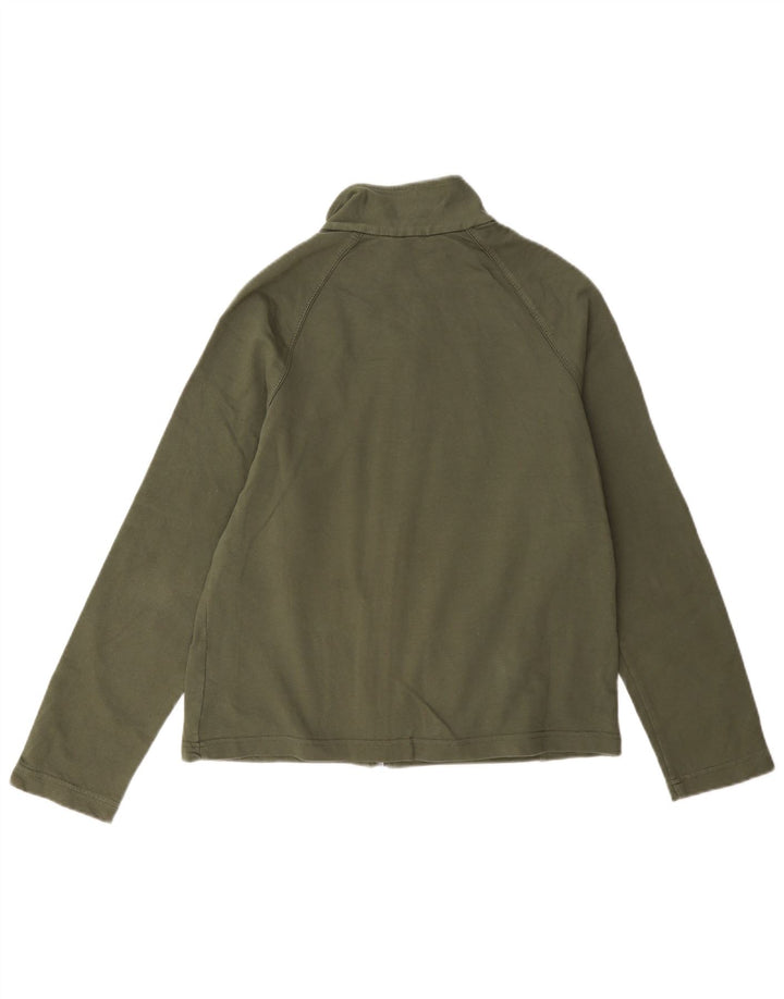 Marks & Spencer Womens Tracksuit Top Jacket UK 12 Medium Khaki Cotton