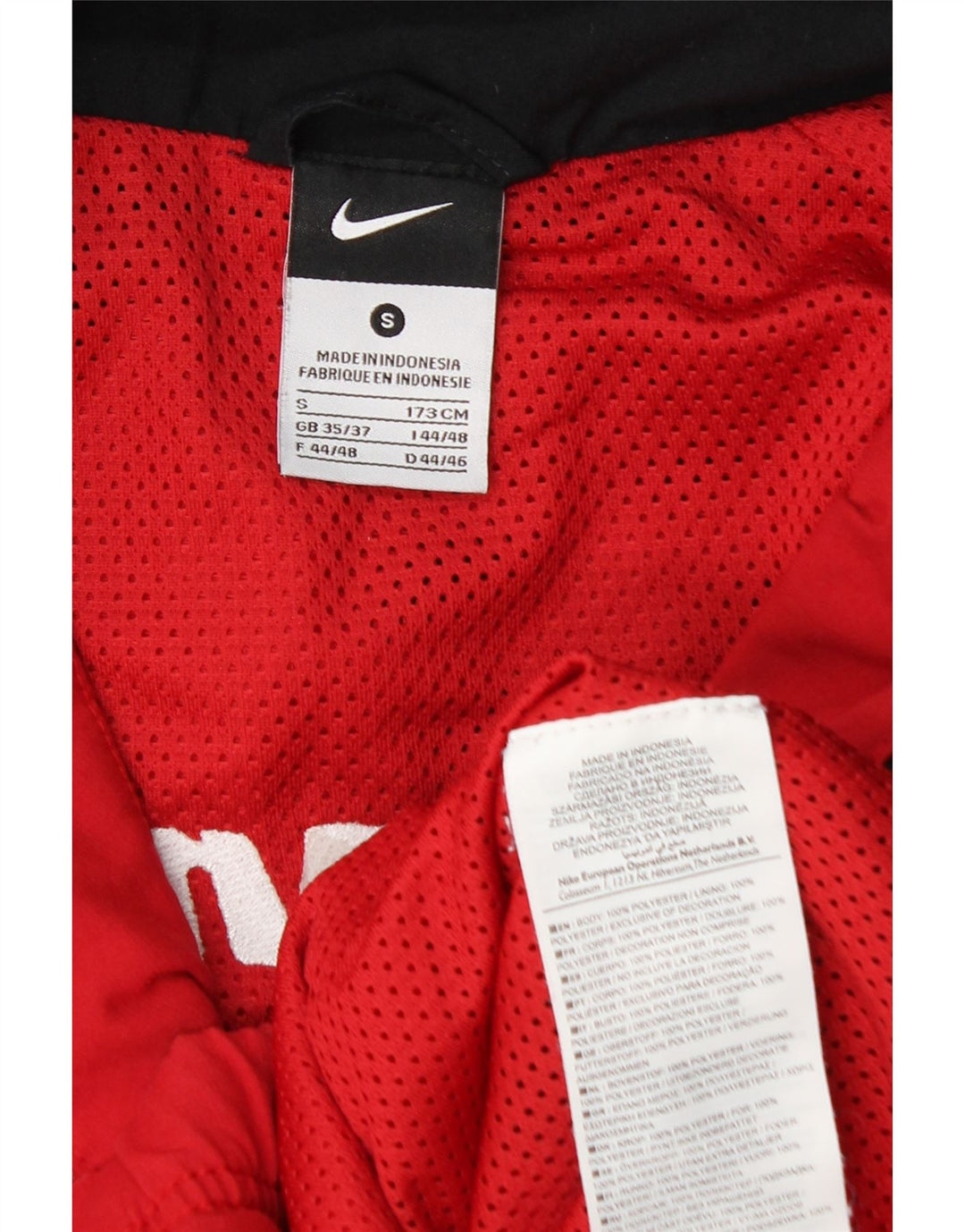 Nike Mens Graphic Tracksuit Top Jacket Small Red Colourblock Polyester