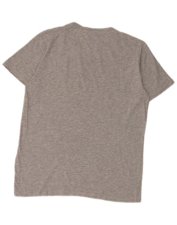 Camiseta gráfica masculina US Polo Assn Top grande algodão manchado cinza
