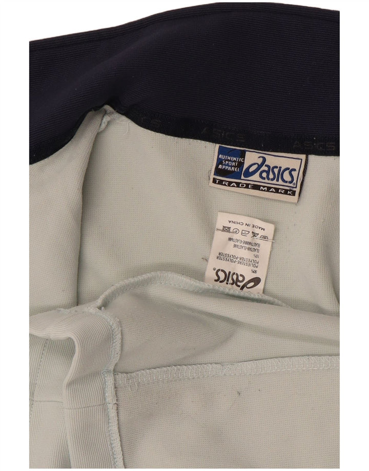 ASICS Womens Tracksuit Top Jacket UK 14 Medium White Colourblock Polyester