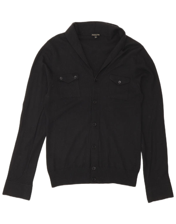 Maglione cardigan da donna Patrizia Pepe UK 14 grande lana vergine nera