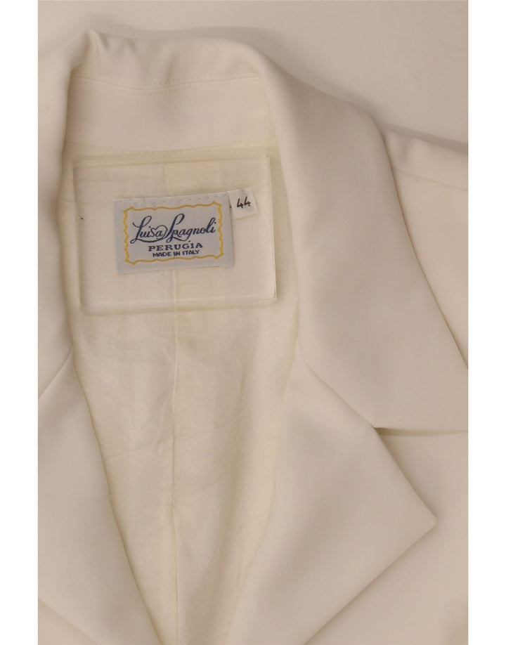 Luisa Spagnoli Dame Blazer Jakke IT 44 Medium White Acetate