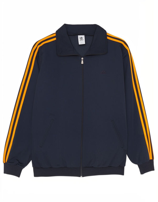 Adidas Herren Trainingsanzug Top Jacke UK 42/44 Large Marineblau Polyester