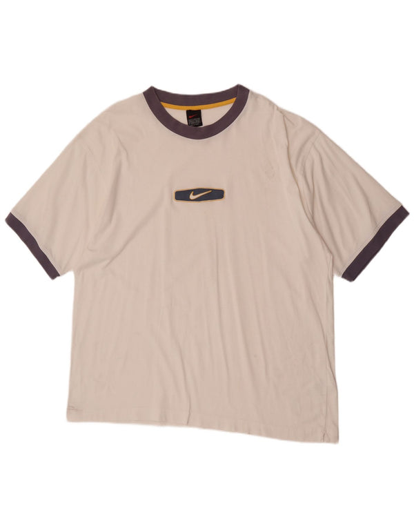 Nike Mens Graphic T-Shirt Top UK 45/47 XL White Colourblock Cotton