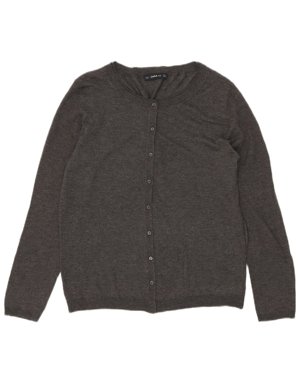 Maglione cardigan da donna Zara UK 12 Modale grigio medio