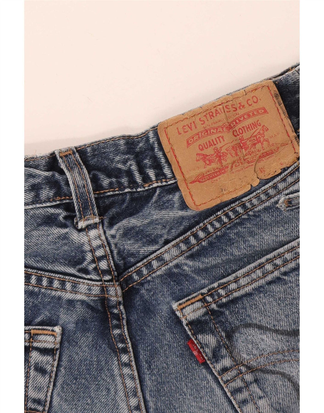 Pantaloni scurți Levi's din denim distressed W24 XS Albastru