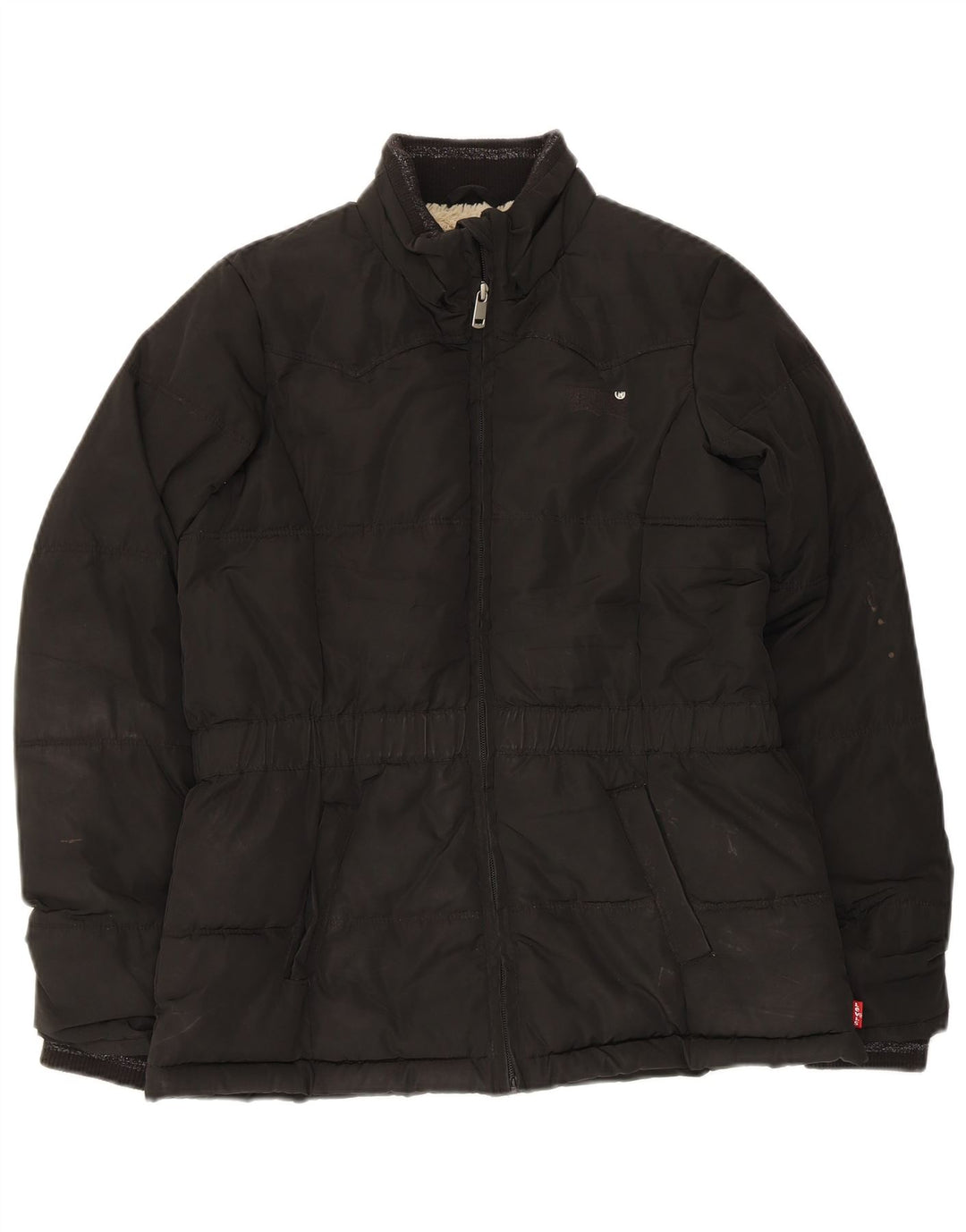 Levi's Wattierte Jacke für Mädchen, 13–14 Jahre, schwarzes Polyester