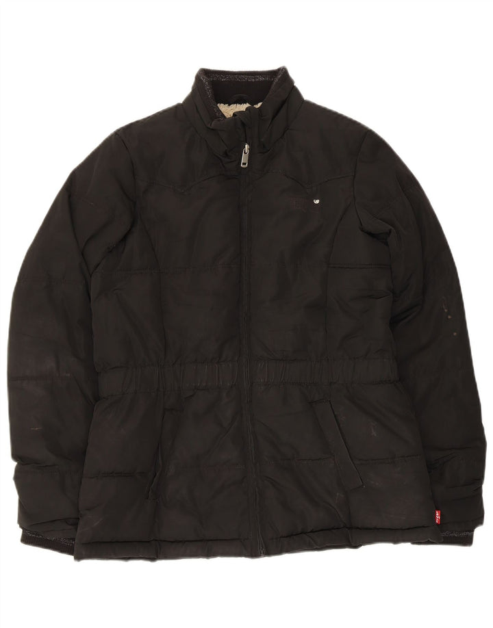 Levi's Wattierte Jacke für Mädchen, 13–14 Jahre, schwarzes Polyester
