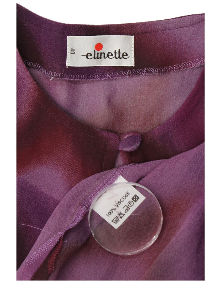 Elinette Womens See Through Cardigan Top EU 40 Medium Purple Tie Dye