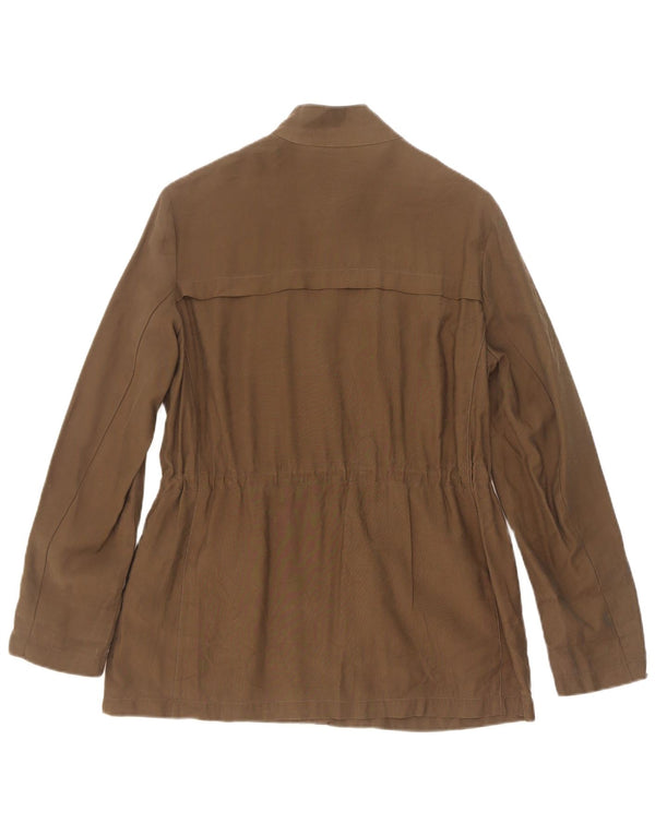 Zara Womens Utility Jacket UK 14 Medium Khaki Viscose