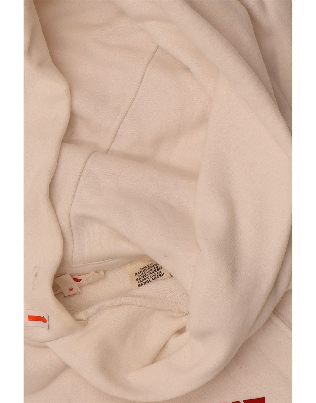 Suéter feminino com capuz gráfico LEVI'S UK 2 2XS algodão branco