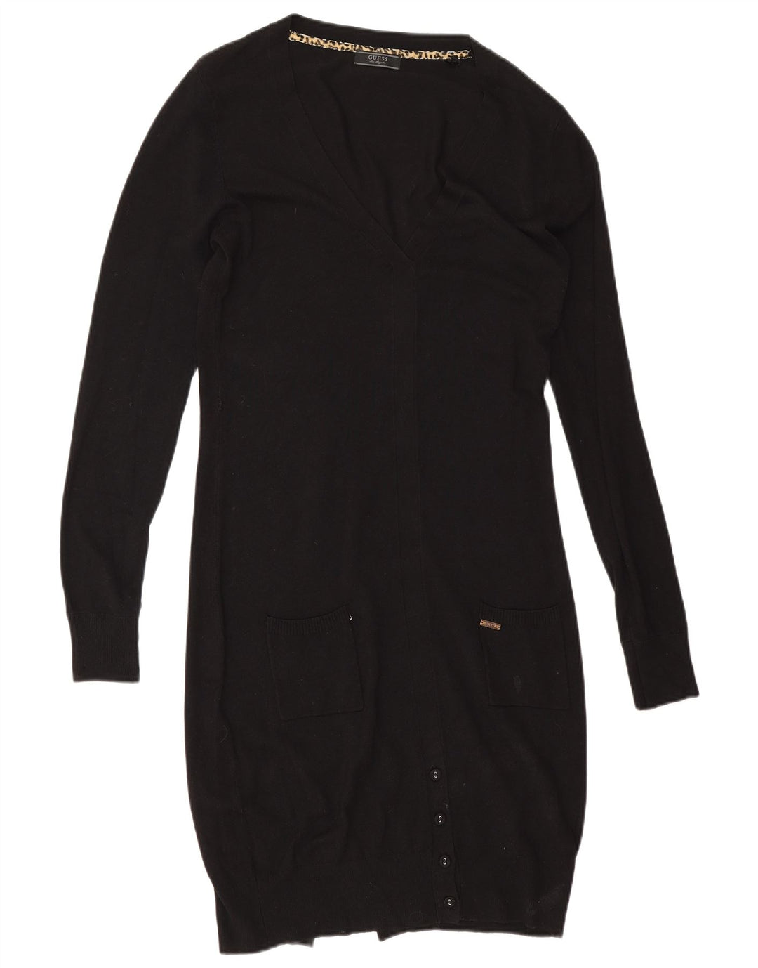 Guess Womens Jumper Dress UK 14 Medium Black Viscose