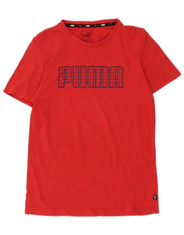 Puma Boys Graphic T-Shirt Top 13-14 Years Red