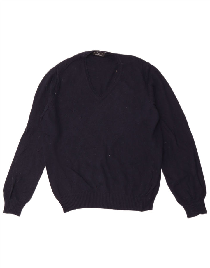 Zara Herre V-hals sweater Medium Navy Blue
