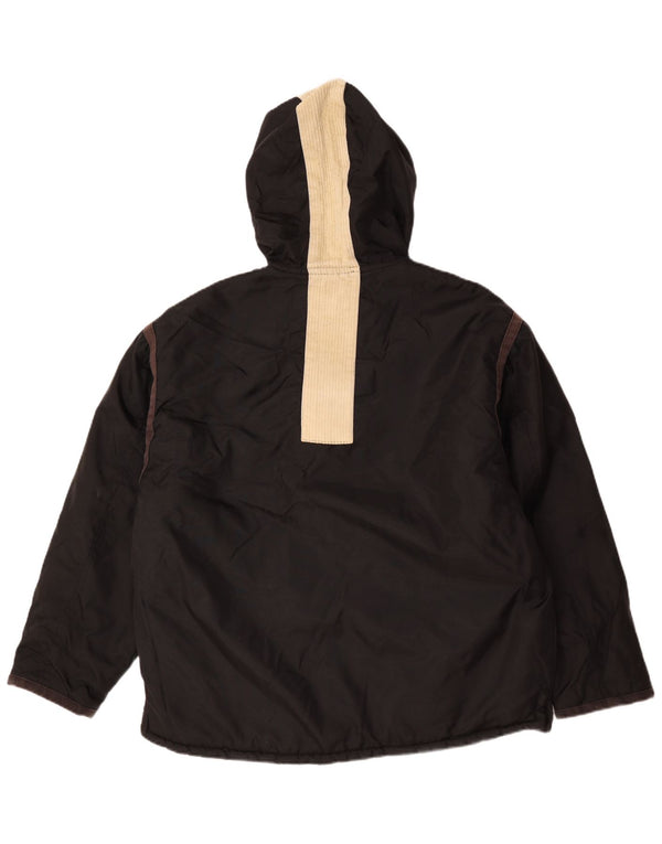 Big Star Mens kapucnis széldzseki dzseki UK 40 nagy fekete nylon