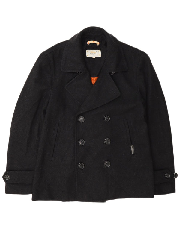 Superdry Mens Pea Coat UK 42 XL Grey