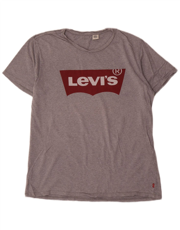 Levi's T-Shirt Graphique Homme Gris Large Coton