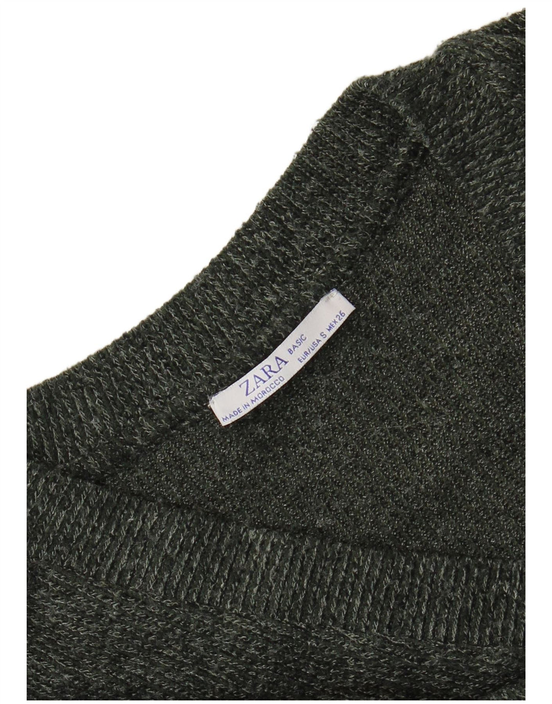 Zara Womens V-Neck Jumper Sweater UK 10 Small Grey