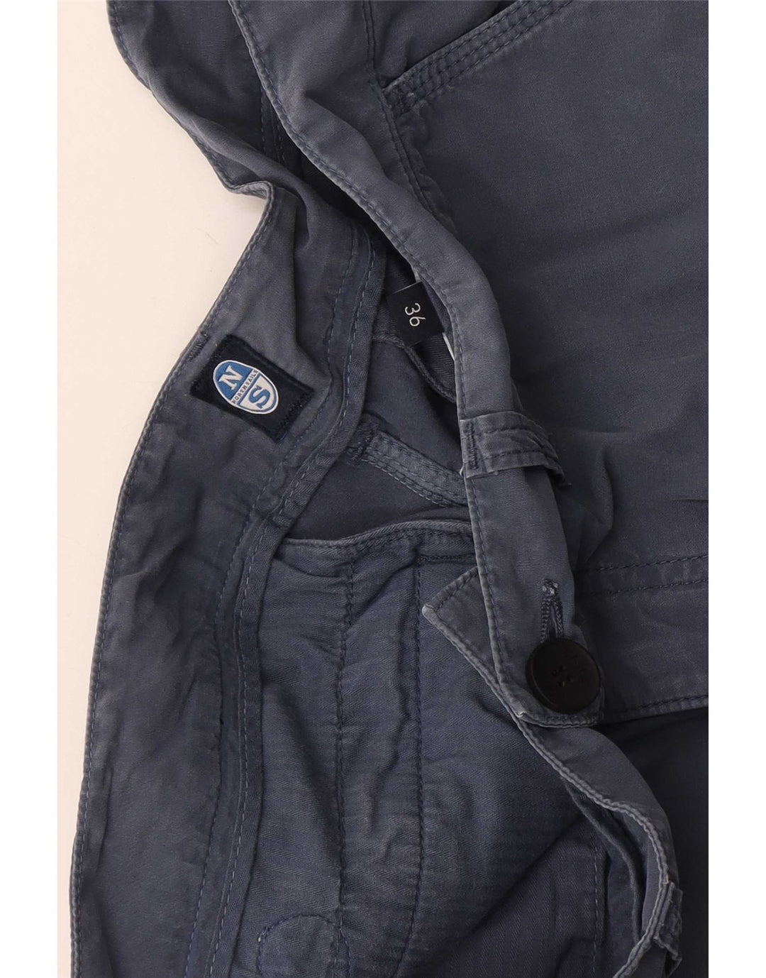 North Sails Mens Pegged Chino Shorts W36 Large Navy Blue