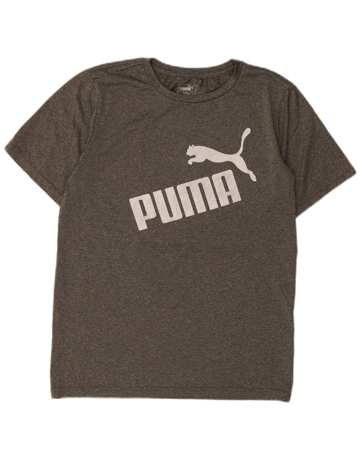 PUMA Boys Graphic T-Shirt Top 15-16 Years XL Grey Polyester