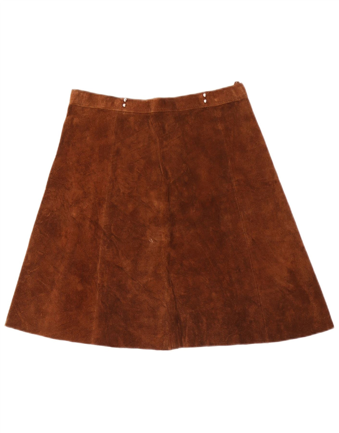 Vintage Womens Suede A-Line Skirt W28 Medium Brown