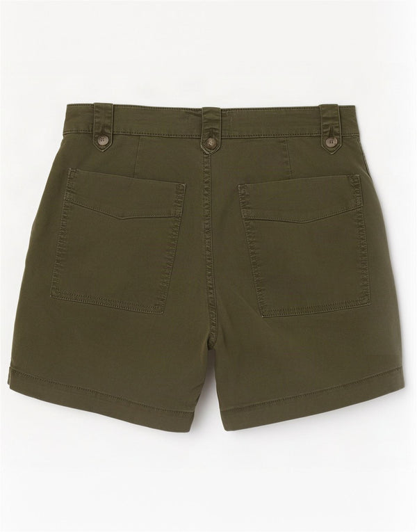Damskie spodenki chino z wysokim stanem MINT VELVET UK 10 Small W28 Khaki Cotton