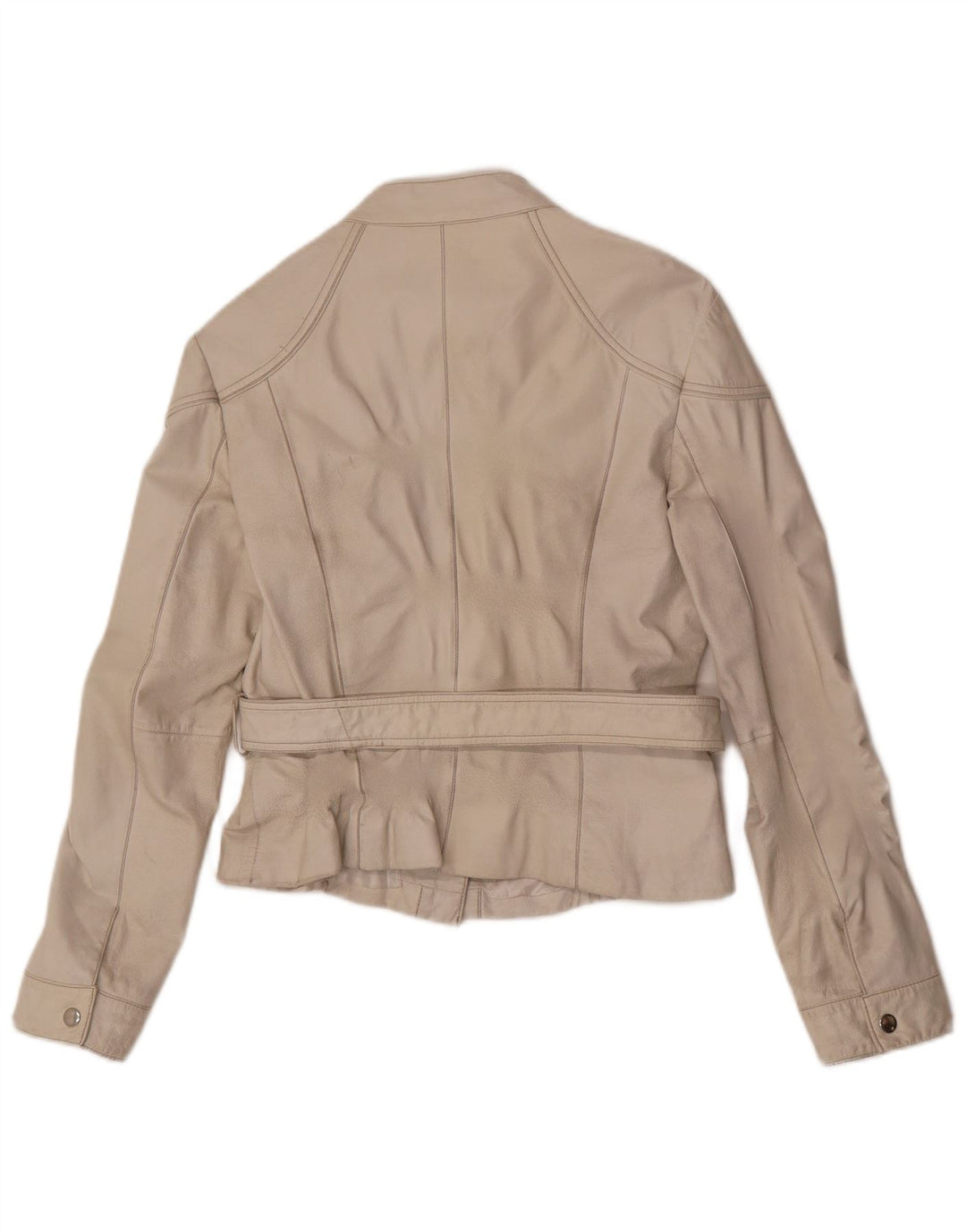 Vintage Womens Leather Racer Jacket IT 46 Large White Leather