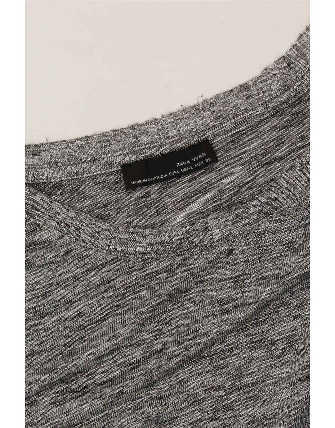 Zara Womens Top Long Sleeve UK 16 Large Grey Flecked