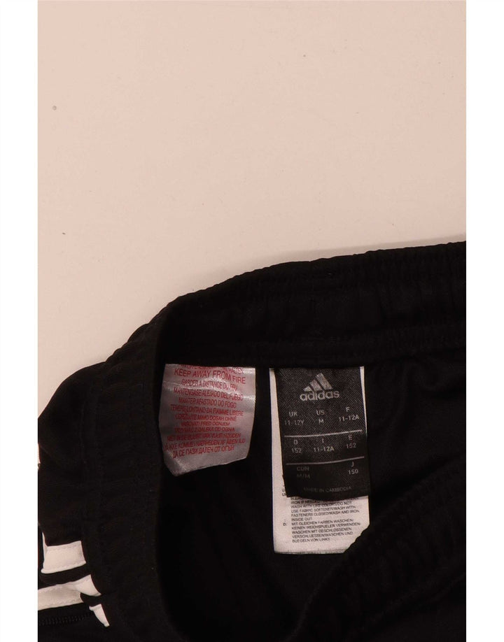 Adidas Boys Tracksuit Trousers 11-12 Years Black Polyester