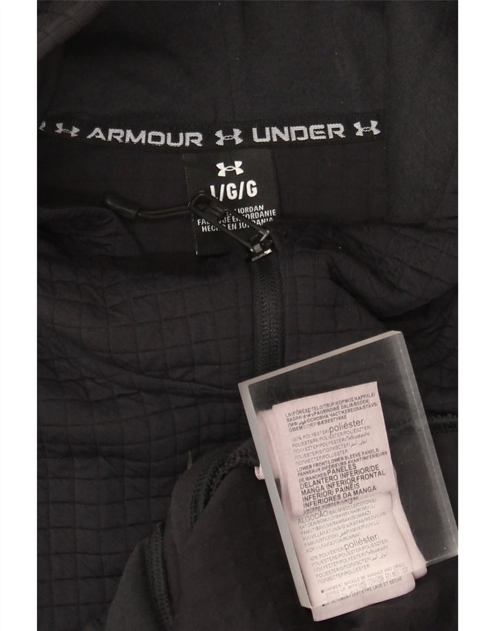 Under Armour Mens Zip Hoodie Sweater Large Black Polyester