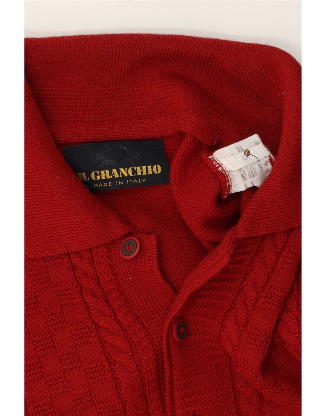 Il Granchio Mens Polo Neck Jumper Sweater Large Red Wool