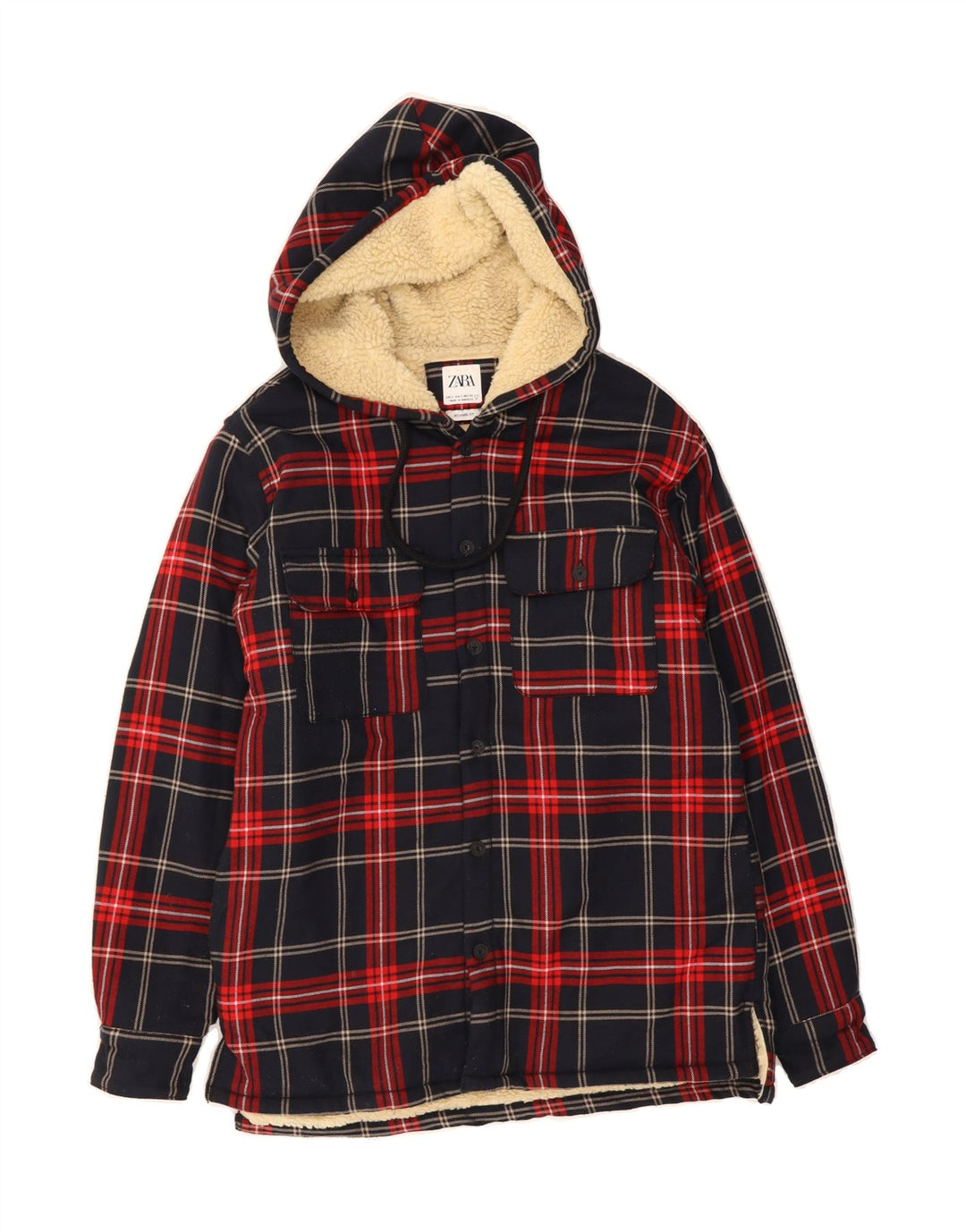 ZARA Mens Relaxed Fit Lumberjack Flannel Shirt Small Black Check Polyester Vintage Zara and Second-Hand Zara from Messina Hembry 