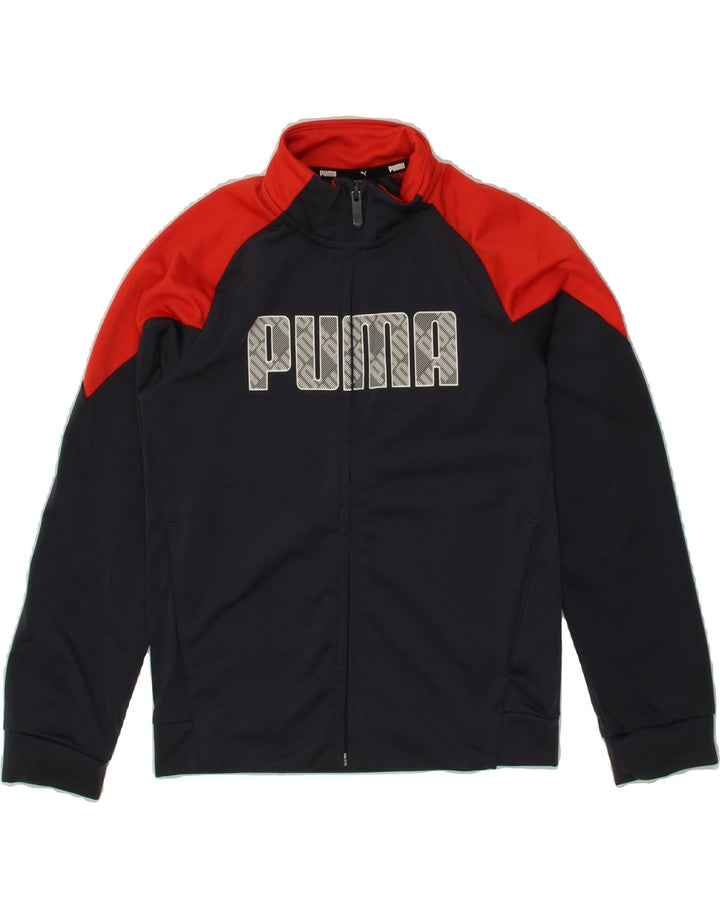 PUMA Boys Graphic Tracksuit Top Jacket 9-10 Years Medium Black Colourblock Vintage Puma and Second-Hand Puma from Messina Hembry 