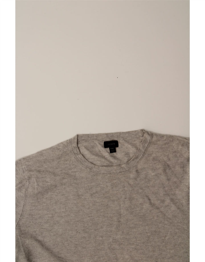 J. CREW Mens Crew Neck Jumper Sweater 2XL Grey Vintage J. Crew and Second-Hand J. Crew from Messina Hembry 