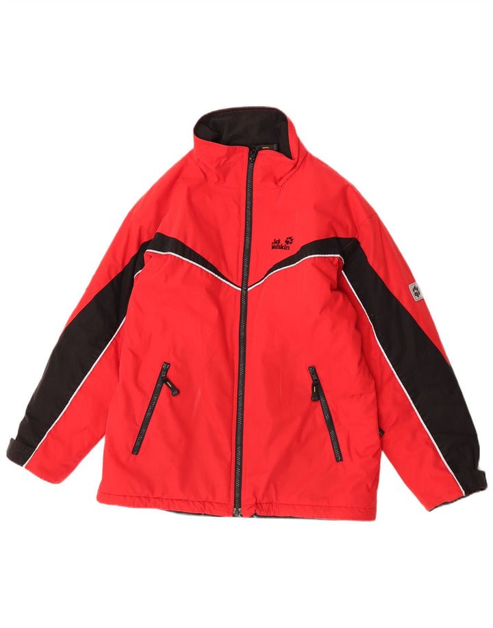 Jack Wolfskin Boys Windbreaker Jacket 11-12 Years Red Colourblock Polyester