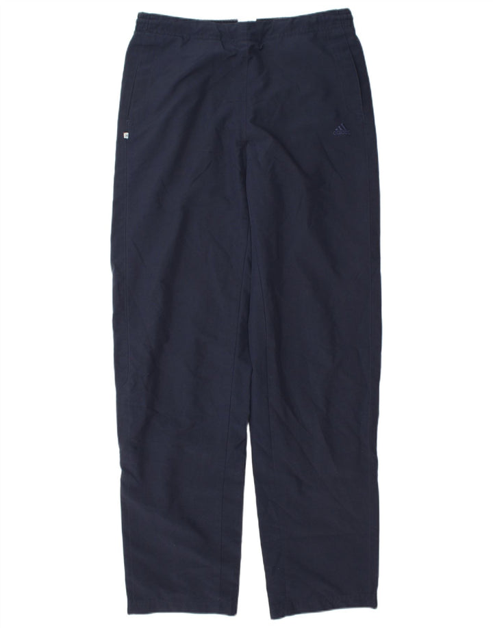 ADIDAS Womens Long Tracksuit Trousers UK 12 Medium  Navy Blue Polyester