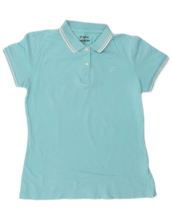 LOTTO Womens Polo Shirt UK 14 Medium Blue