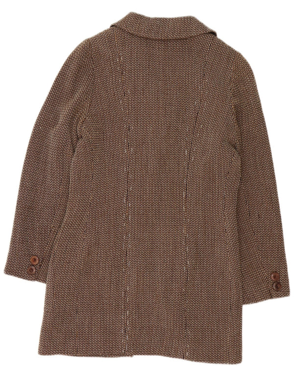 Mariella Burani Veste blazer longue à 5 boutons pour femme UK 16 Large Marron
