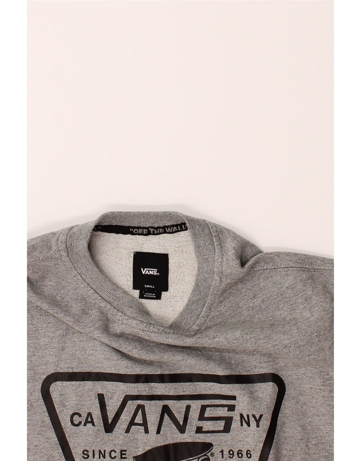 VANS Mens Graphic Sweatshirt Jumper Small Grey Cotton Vintage Vans and Second-Hand Vans from Messina Hembry 