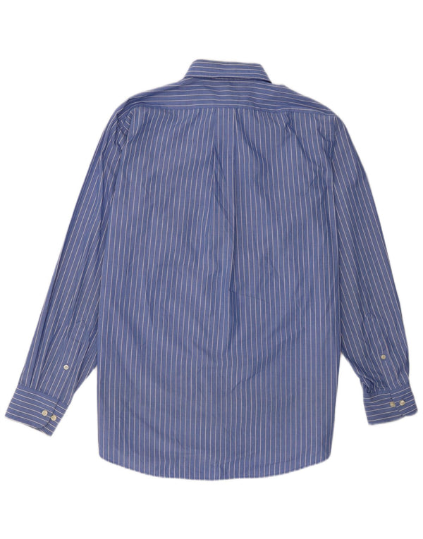 Camicia da uomo Chaps taglia 15 1/2 cotone gessato blu medio