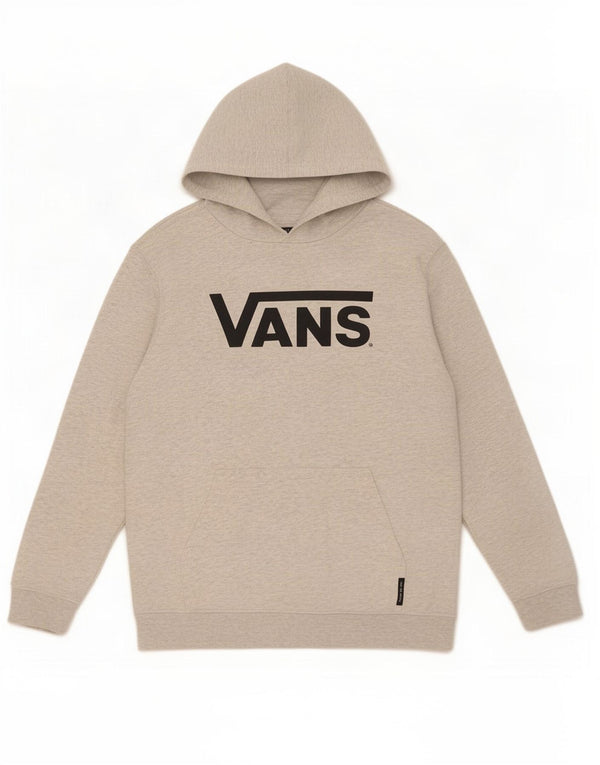 Vans Boys Graphic Hoodie Jumper 14-15 Years XL Grey Flecked Cotton