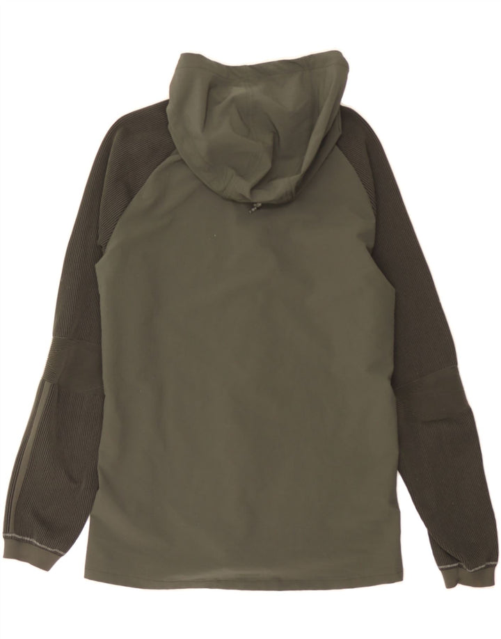 ADIDAS Mens Zip Hoodie Sweater Small Green Colourblock Polyester Vintage Adidas and Second-Hand Adidas from Messina Hembry 