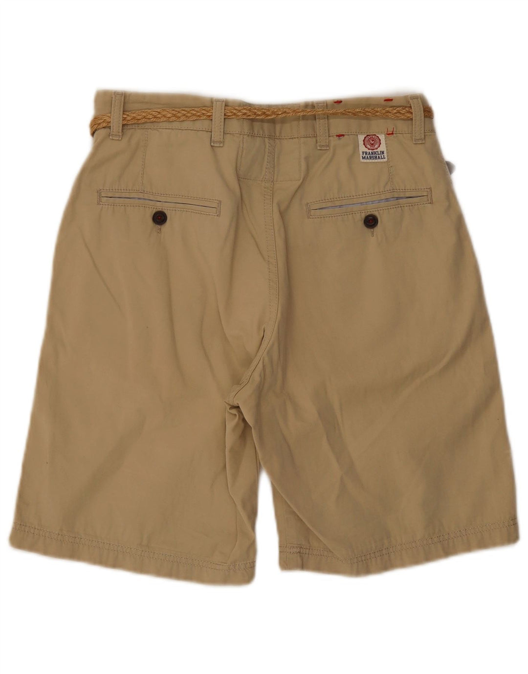 Franklin Marshall Mens Chino Shorts W30 Algodão Bege Médio