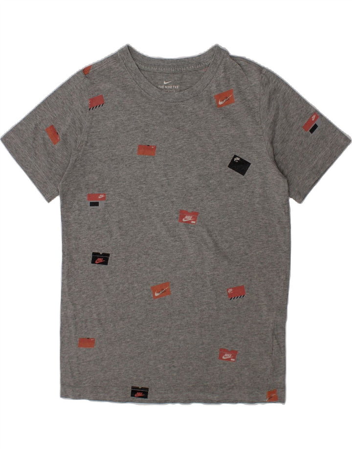 NIKE Boys Abstract Pattern T-Shirt Top 12-13 Years Large  Grey Cotton Vintage Nike and Second-Hand Nike from Messina Hembry 