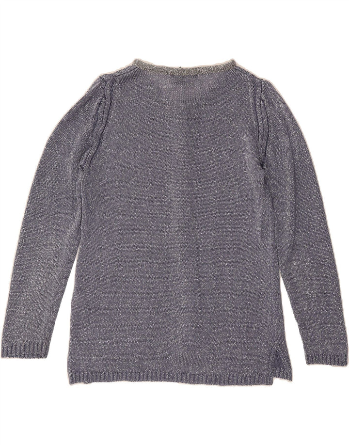 VINTAGE Womens Cardigan Sweater UK 14 Medium Grey Viscose Vintage Vintage and Second-Hand Vintage from Messina Hembry 