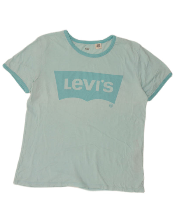 Levi's Damen-T-Shirt mit Grafik, UK 16, Größe L, Blau, Baumwolle