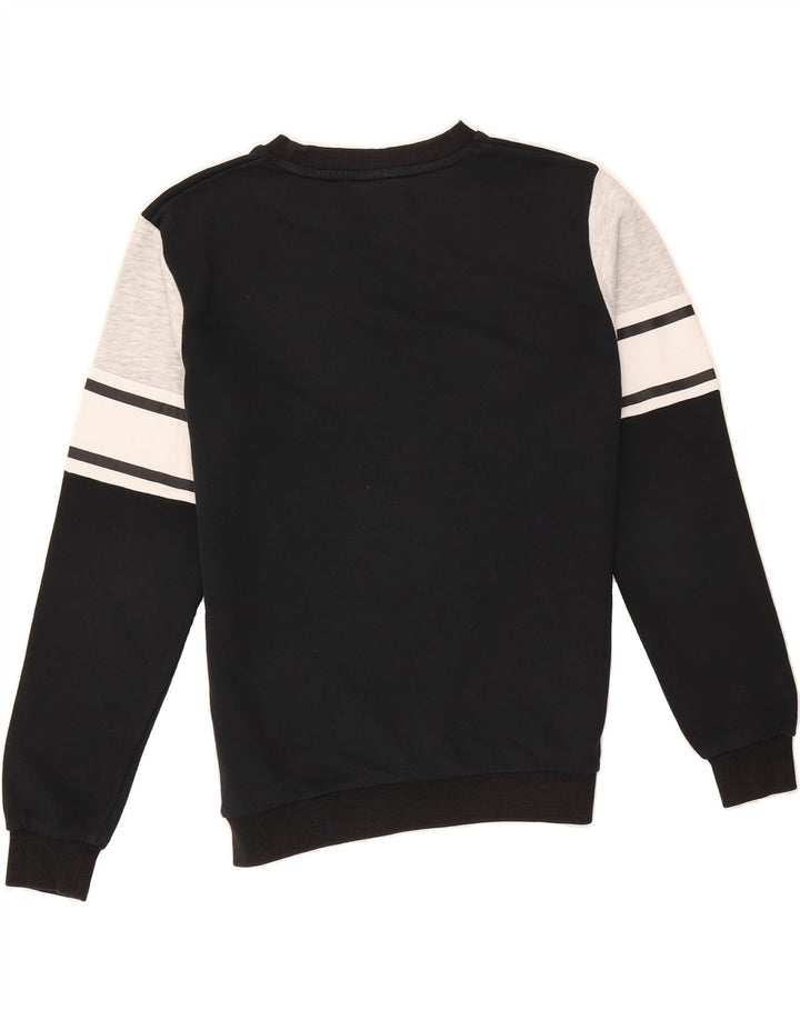 FILA Boys Sweatshirt Jumper 13-14 Years Black Colourblock Vintage Fila and Second-Hand Fila from Messina Hembry 