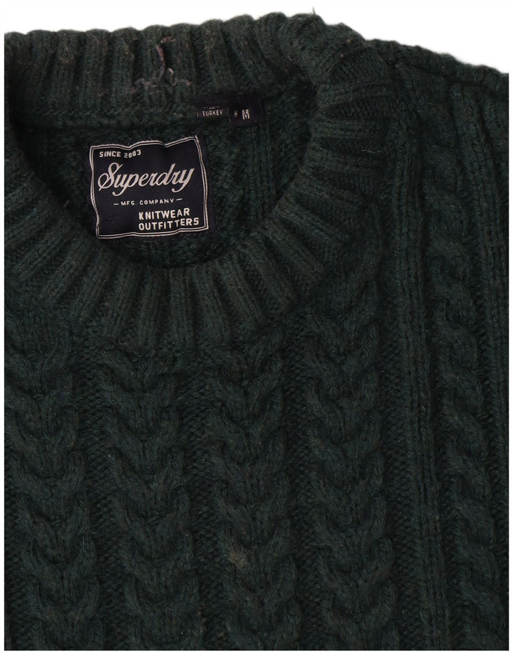 Superdry Pull Ras du Cou Pull Homme Vert Moyen Acrylique